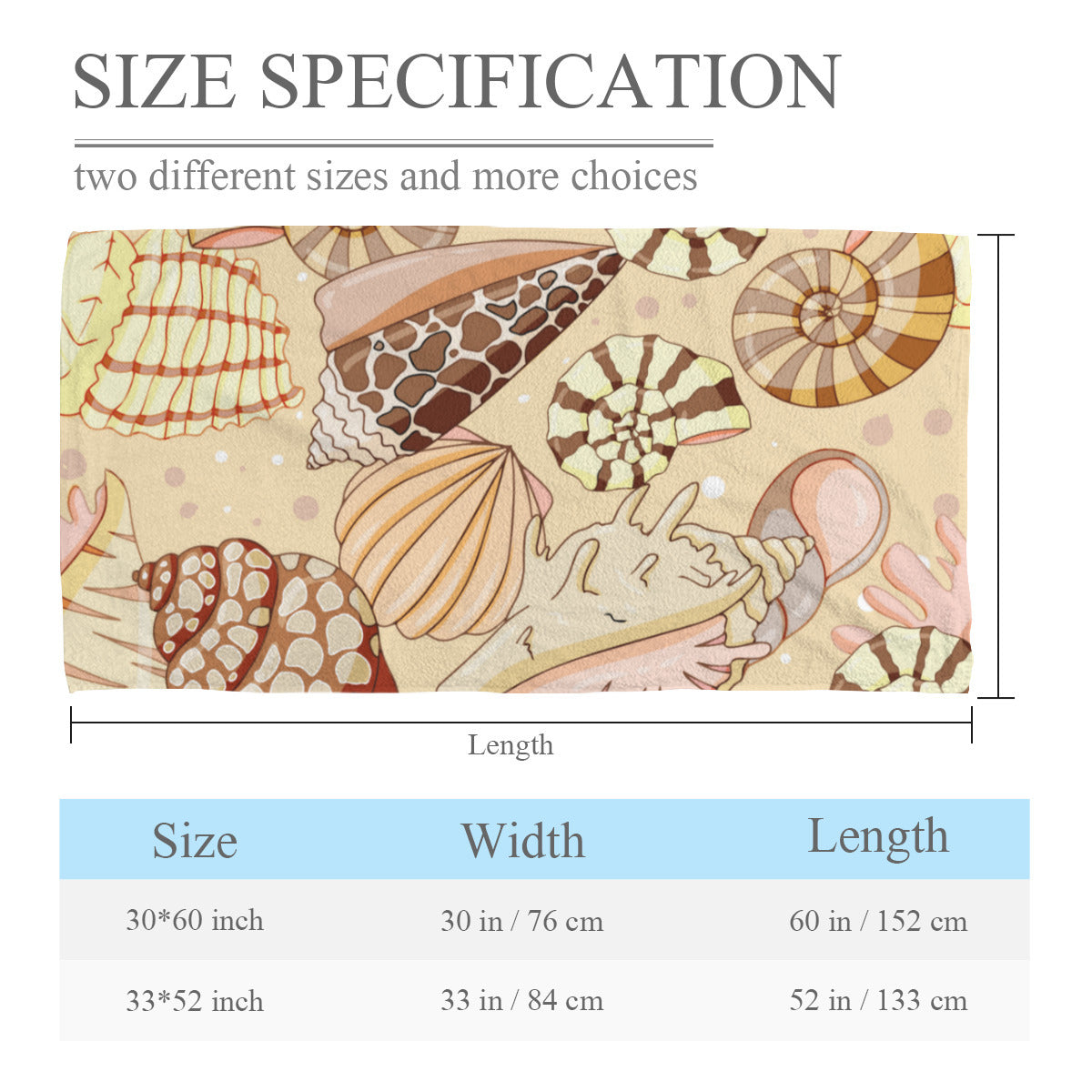 Sea Shell Serenity Beach Towel - Kim’s Signature Beauty & Accessories    (Store description)