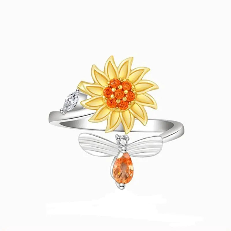 Spinning Sunflower Stress Relief Ring