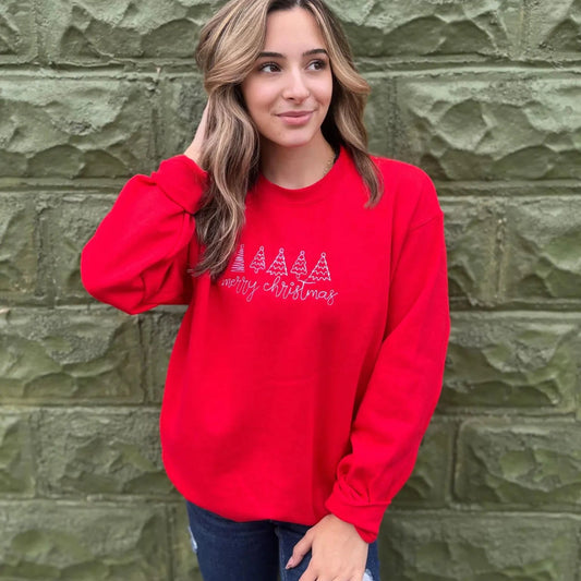 Merry Christmas Embroidered Sweatshirt - Kim’s Signature Beauty & Accessories    (Store description)