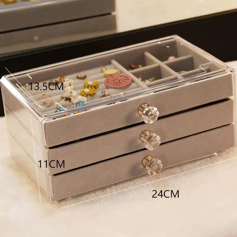 Acrylic Jewelry Box Velvet Compartments - Kim’s Signature Beauty & Accessories    (Store description)