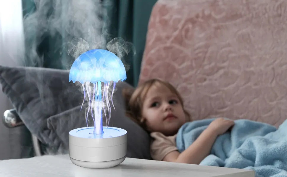 Jellyfish Humidifier Fragrance Diffuser Colorful Night Light Heavy Fog Essential Oil Diffuser Home Bedroom Office Air Humidifier