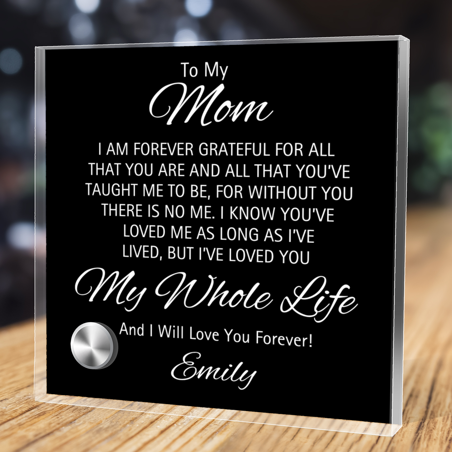 Mom Personalized Message Plaque & Locked Hearts Pendants - Kim’s Signature Beauty & Accessories    (Store description)