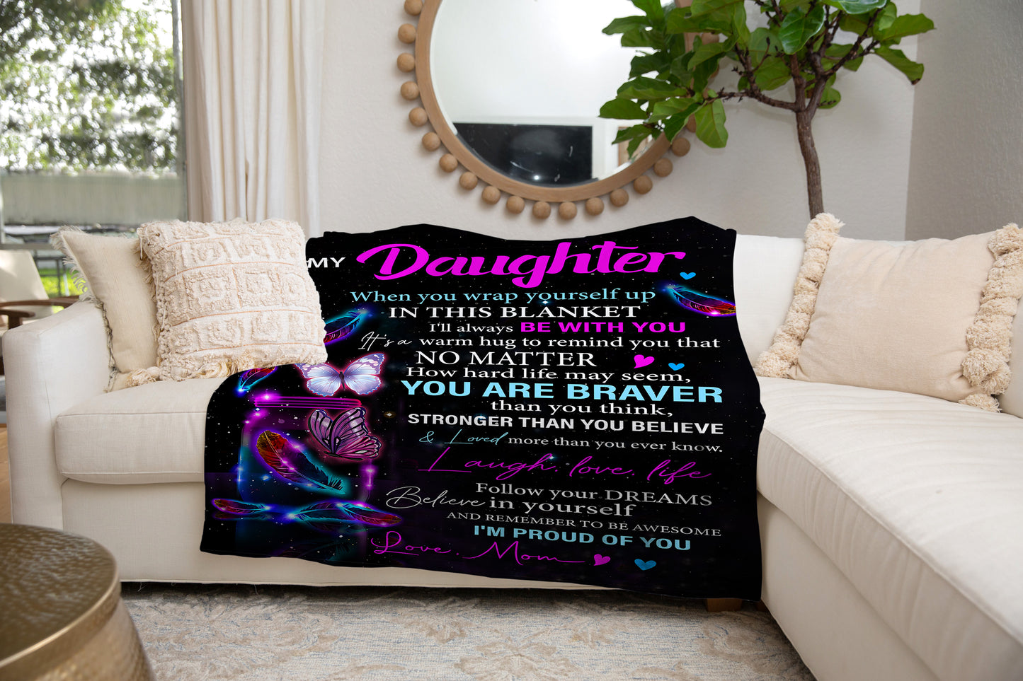 Daughter Butterfly Blanket from Mom - Kim’s Signature Beauty & Accessories    (Store description)