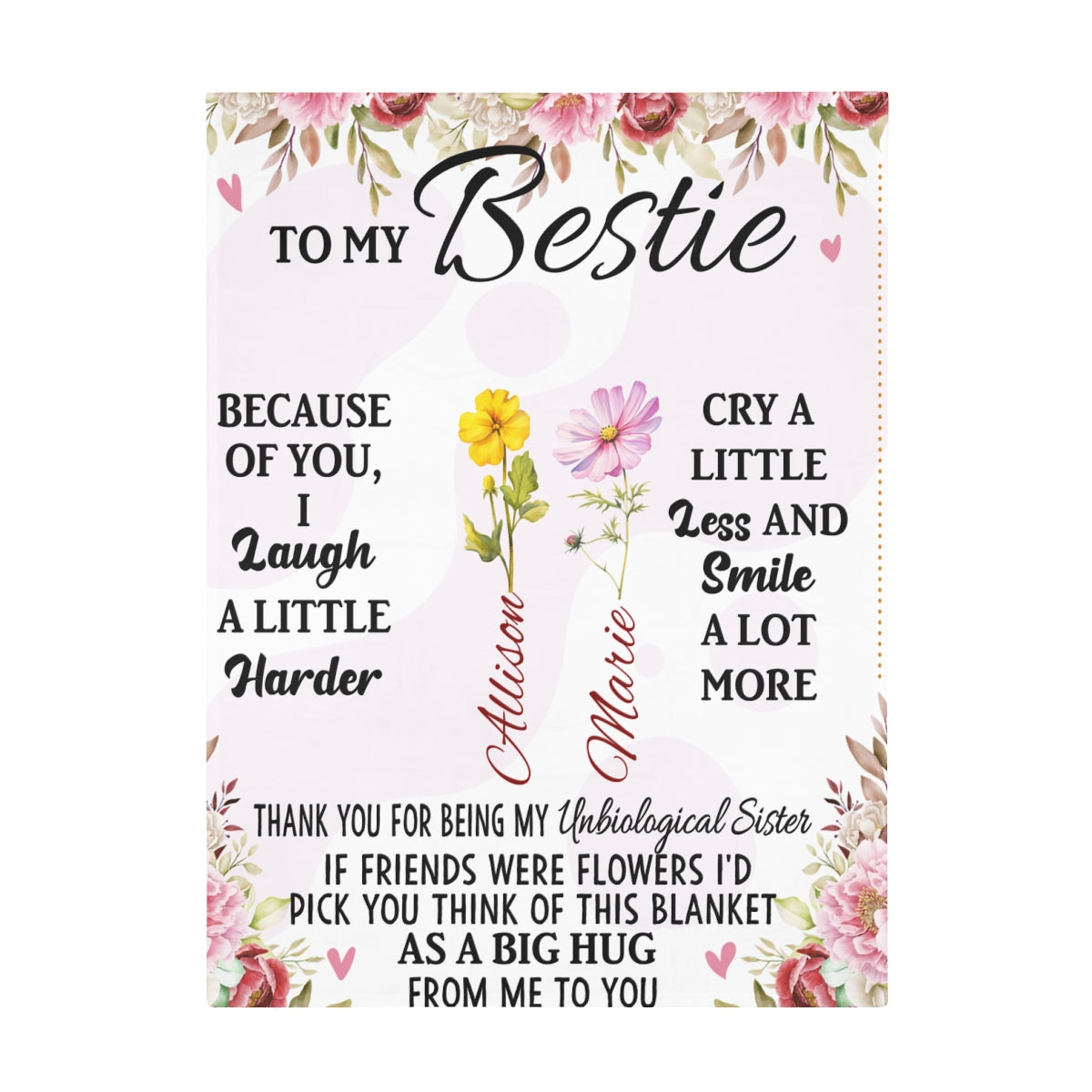 To My Bestie Personalized Fleece Blanket - Kim’s Signature Beauty & Accessories    (Store description)